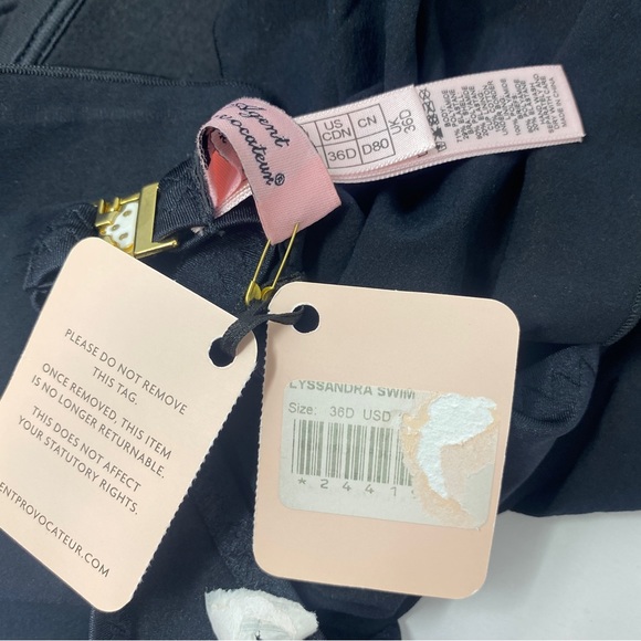 Agent Provocateur Lyssandra Black Swimsuit 36D NWT $335 - Picture 5 of 12